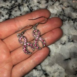 (3/$12) Pink ribbon earrings
